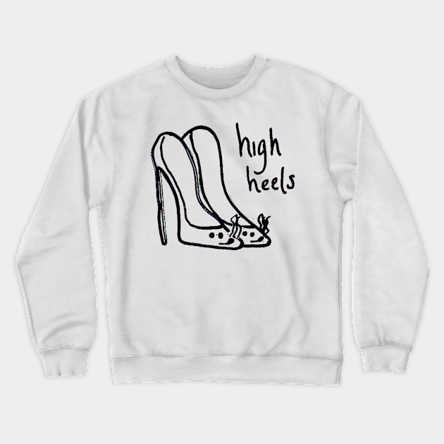 high heels Crewneck Sweatshirt by hazydoodlez